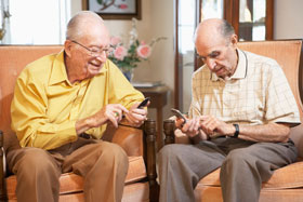 elderly with cell phones