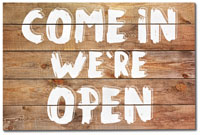 come in we are open sign for contingency planning