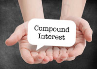 compound interest speech bubble image