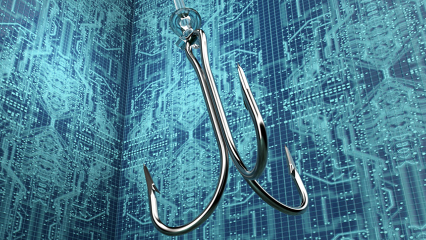 Fishing hook to symbolize phishing attacks after a data leak.
