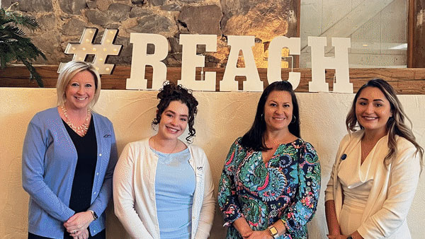 Cori, Amy, Chelsea, and Stephanie at the 2022 reach Conference in Gilbertsville, PA.