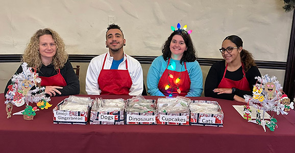 The Diamond Credit Union Exeter team at the Exeter Festival of Lights with a craft station for children to be creative at.