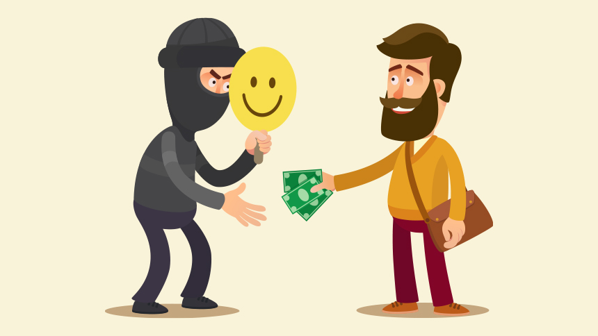 A cartoon image of Imposter Scam.