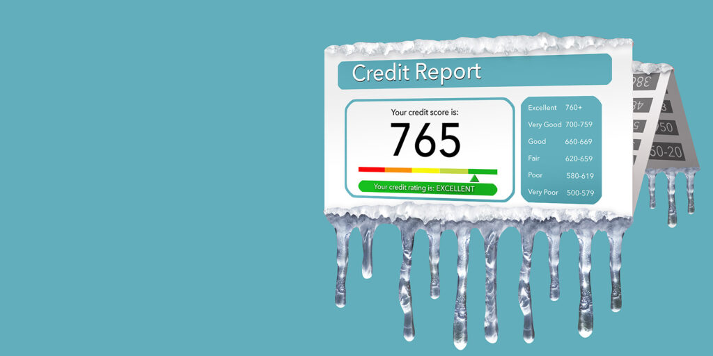 Freeze Your Credit Image. Credit Report that is physically frozen.