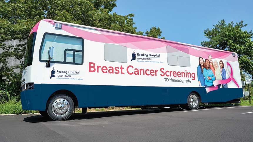 Diamond helps mobile mammography unit get rolling This rendering, courtesy of Reading Hospital, shows what the future mobile mammography unit may look like. Diamond Credit Union has stepped forward to help make it happen.