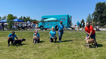 Diamond team at the community event, Dog Days of Summer, in Royersford with their four legged friends.